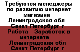 Требуются менеджеры по развитию интернет-магазина - Ленинградская обл., Санкт-Петербург г. Работа » Заработок в интернете   . Ленинградская обл.,Санкт-Петербург г.